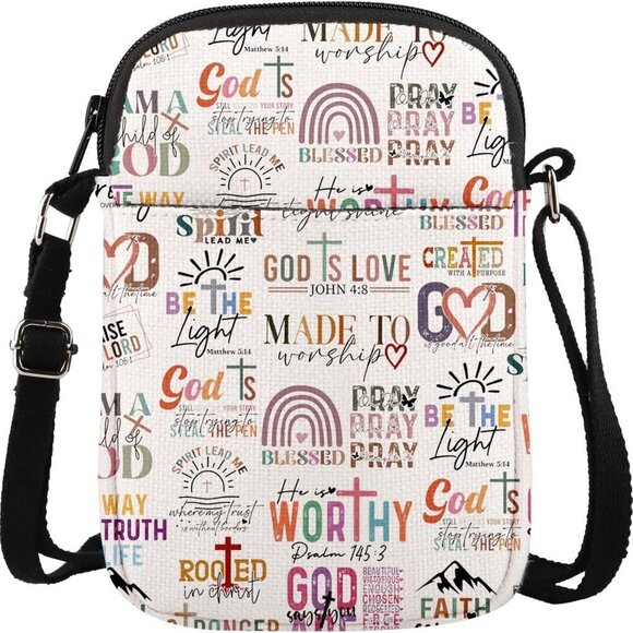 Stylish Christian-Inspired Crossbody Bag with Adjustable Strap & Zipper Closure - Picture 1 of 6